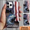 Joycorners Fishing American Flag Patriotic Splash Personalized Name Phone Case (10 Fish Species)