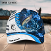 Joycorners Fishing White Blue Lava Sport American Flag Pattern Sport Pattern Personalized Name 3D Cap (11 Breeds)