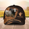 Joycorners Leather Pattern Personalized Name & Farm Name Cattle Cap (10 Breeds)
