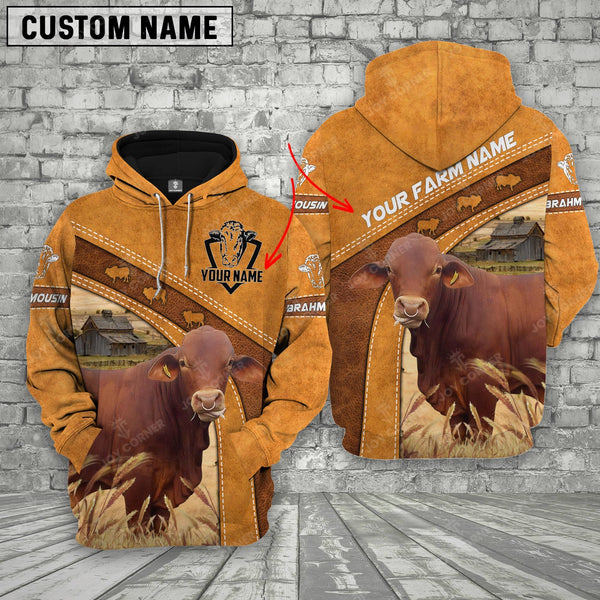 Joycorners Brahmousin All Over Printed 3D Cattle Hoodie