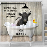 Joy Corners Belted Galloway I Don't Sing In The Shower 3D Shower Curtain
