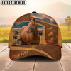 Joycorners Western Ranch Horse Landscape Personalized Name Cap (9 Breeds)