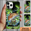 Joycorners Fishing Neon Green Honeycomb Water Splash Personalized Name Phone Case (10 Fish Species)