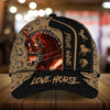 Personalized multicolor unique love horse horseshoes pattern cap