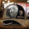 Personalized multicolor premium love white horse horseshoes pattern cap