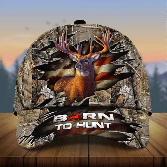 Joycorners Premium Born To Hunt Deer Hunting 3D Hat Multicolor