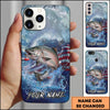 Joycorners Fishing Ocean Wave Patriotic Camouflage Personalized Name Phone Case (10 Fish Species)