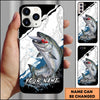 Joycorners Fishing Topwater Lure Splash Art Black White Personalized Name Phone Case (10 Fish Species)