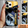 Joycorners Fishing Black Gold Tech Frame Water Splash Personalized Name Phone Case (10 Fish Species)