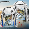 Joycorners Fishing White Black Curve Pattern Design Custom Name & Team Name 3D Shirts (11 Breeds)