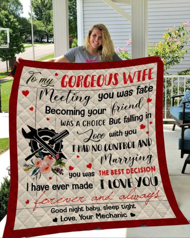Joycorners Personalized Mechanic To My Wife From Husband Goodnight Baby Quilt Blanket Great Customized Gifts For Birthday Christmas Thanksgiving Wedding