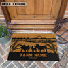 Joycorners Pig Sunshine Field Custom Farm Name Custom Year Coir Doormat