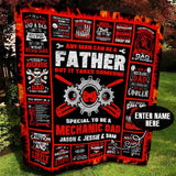 Joycorners Personalized Mechanic Special To Be A Mechanic Dad Quilt Blanket Great Customized Blanket Gifts For Birthday Christmas Thanksgiving Father’s Day