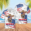 Joycorners Funny Cows Merica USA Flag Patriotic 3D Hawaiian Shirt (10 Breeds)