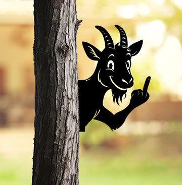 Maxcorners Funny Goat Metal Sign WITH LED/WITHOUT LED - Hilarious Farm Yard Decor, Rustic Prank Gift for Ranch, Barn & Outdoor Spaces MT0110