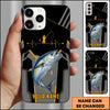 Joycorners Fishing Heartbeat Angler Silhouette Design Personalized Name Phone Case (10 Fish Species)