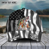 Joycorners Fishing Hat Walleye Splash American Flag Personalized Name Cap (11 Breeds)