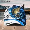Joycorners Fishing White Blue Lava Sport American Flag Pattern Sport Pattern Personalized Name 3D Cap (11 Breeds)