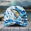 Joycorners Fishing Blue White Seawwave American Flag Pattern Sport Pattern Personalized Name 3D Cap (11 Breeds)