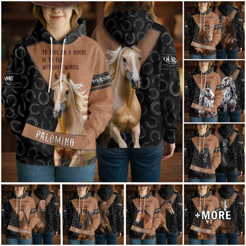 Joycorners Camo Blaze Horse Lover Personalized Name 3D Hoodie (8 Breeds)