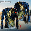 Joycorners Freshwater Fish Fishing Gold Smoke Premium Sport Style Personalized Name, Team Name Long Sleeve Shirt (6 Breeds)