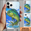 Joycorners Fishing Water Splash Blue Pop Art Personalized Name Phone Case (10 Fish Species)