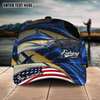 Joycorners Fishing Fishing Make Me Happy Skinfish Flag Of US Sport Pattern Personalized Name 3D Cap (11 Breeds)