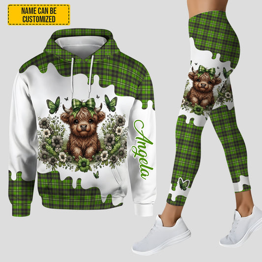 Joycorners Floral Highland Cow - Personalized Hoodie and Leggings LM2811