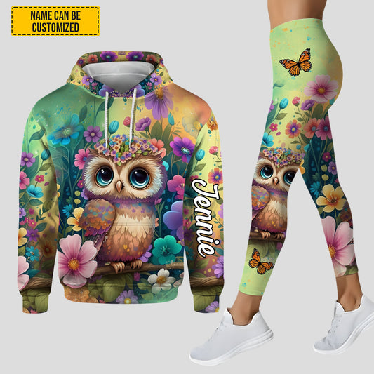 Joycorners Owl Flowers - Personalized Hoodie and Leggings LM2811