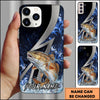 Joycorners Fishing Blue Flame Lightning Strike Personalized Name Phone Case (10 Fish Species)