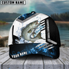 Joycorners Fishing Blue Flame Sport Pattern Personalized Name 3D Cap (11 Breeds)