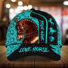 Personalized multicolor unique love horse horseshoes pattern cap