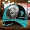 Personalized multicolor premium love white horse horseshoes pattern cap