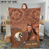 Joycorners Horse Rustic Tooled Leather Floral Pattern Zipper Art Personalized Name 3D Blanket  (8 Breeds)