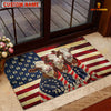 Joycorners Patriotic Cow Trio Wrapped in American Flag 1776–2026 Farm Name Personalized 3D Doormat (8 Breeds)
