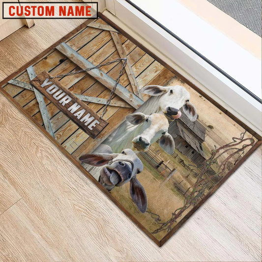 Joycorners Brahman Barn Custom Name Doormat