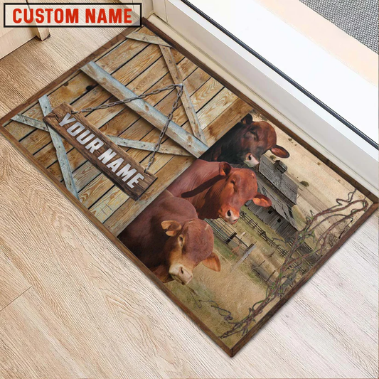 Joycorners Beefmaster Barn Custom Name Doormat