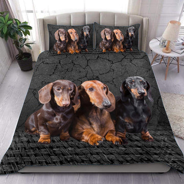 Joy Corners Dachshund Customized Name and Dog 3D Bedding Set