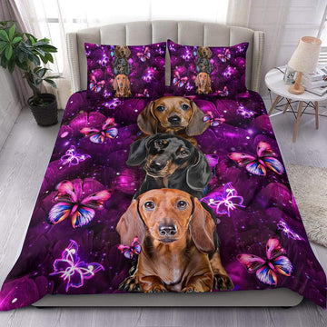 Joy Corners Dachshund Customized Name and Dog 3D Bedding Set