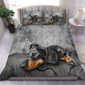 Joy Corners Dachshund Customized Name and Dog 3D Bedding Set