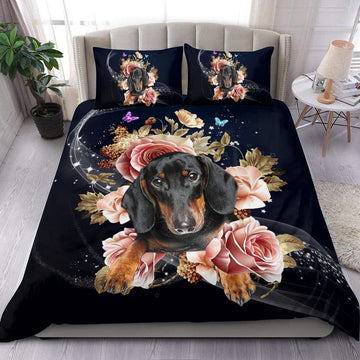 Joy Corners Dachshund Customized Name and Dog 3D Bedding Set