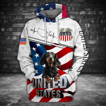 Joycorners Dachshund American Flag 3D Over Print Full Print Shirts