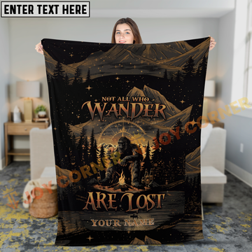 Joycorners Bigfoot Not All Who Wander Are Lost Mountain Night Personalized 3D Blanket