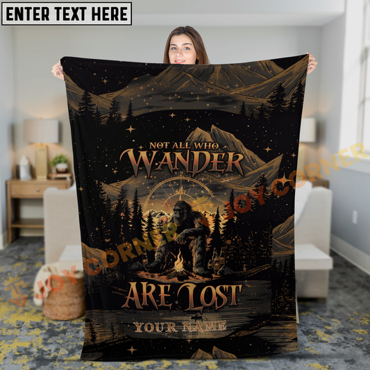 Joycorners Bigfoot Not All Who Wander Are Lost Mountain Night Personalized 3D Blanket