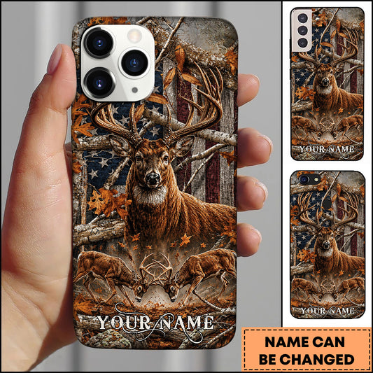 Joycornerss Hunting Deer American Flag Woodland Personalized 3D Phone Case