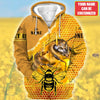 Joycorners Honey Bee Custom Name Hoodie