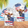 Joycorners Funny Cows Merica USA Flag Patriotic 3D Hawaiian Shirt (10 Breeds)