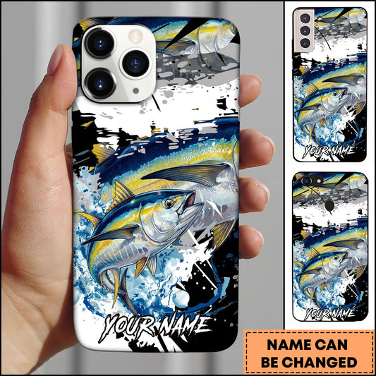 Joycorners Tuna Fishing Phone Case Abstract Splash Modern Art Personalized Name 3D Phone Case