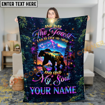 Joycorners Into The Forest Bear Mountain Galaxy Personalized 3D Blanket