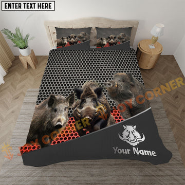 Joycorners Boar Hunting Trio Buck Metal Mesh Bedding Set 3D All Over Printed